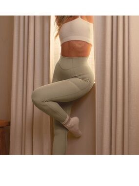 Gymshark x Whitney Simmons Leggings Sage Green Pocket Size Small